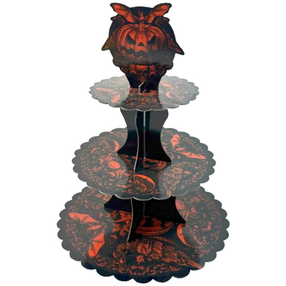 Festival Once-Only Use 3 Layer Serving Tray With Halloween Motifs Perfect For Themed Gatherings And Event