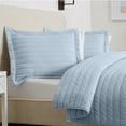 thumbnail image 2 of Great Bay Home Channel Stitch Modern Ribbed Reversible Quilt Set With Shams  (King, Chambray Blue), 2 of 6