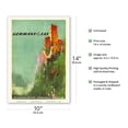 thumbnail image 2 of Germany - Rhine River Valley Castle - SAS Scandinavian Airlines System - Vintage Airline Travel Poster by Otto Nielsen c.1950s - Master Art Print 10in x 14in, 2 of 4
