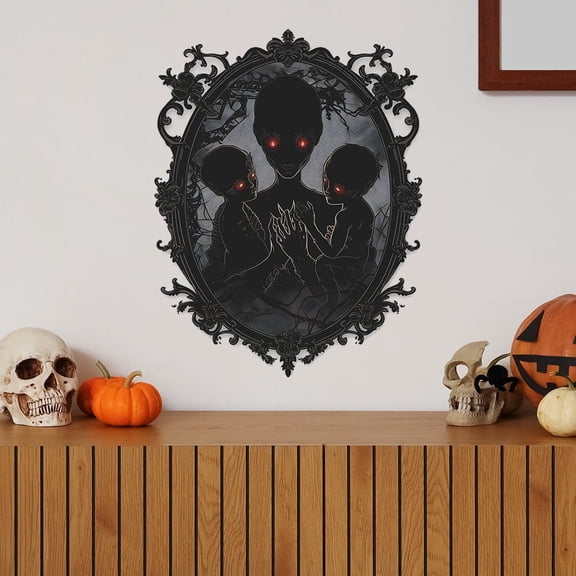 IBaodan Halloween Scary Ghost Mirror Bedroom Entryway Home Landscaping Decorative Wall Stickers Housewarming Gift