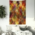 thumbnail image 3 of Colorful Tapestry, Abstract Art Grid Mosaic Geometric Creative Image Triangle Artwork Print, Wall Hanging for Bedroom Living Room Dorm Decor, 40W X 60L Inches, Brown and Marigold, by Ambesonne, 3 of 5