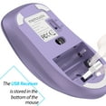 thumbnail image 5 of Wireless Mouse, 2.4GHz with USB Receiver, 1200 DPI Optical Tracking, 5 Buttons,Ambidextrous PC/Mac/Laptop -Purple, 5 of 9