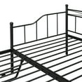 thumbnail image 6 of PAPROOS Metal Daybed with Adjustable Trundle, Twin Size Daybed with Twin Size Pop Up Trundle Bed, Heavy-Duty Sofa with Portable Folding Trundle Bed for Bedroom L, Black, 6 of 11