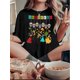 thumbnail image 1 of Camisetas de verano para mujer, manga corta, cuello redondo, casual, lindo, con gráficos, camisetas básicasWomen's Fun & Colorful Skull Graphic Tee - Casual Crew Neck Short Sleeve T-Shirt, Stretchy, 1 of 6