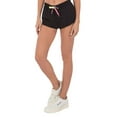 thumbnail image 2 of Womens Running Shorts 4 Way Stretch Solid Color Quick-Dry, Solid Black, Size: L, Uzzi Active Wear, 2 of 2