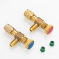thumbnail image 1 of 2 Pcs Adaptateur de Valve Réfrigérante Outil de Climatisation Valve de Sécurité pour Liquide R410A R22 Réfrigérant Adaptateur de Sécurité 1/4 Pouces pour Outil Domestique, 1 of 5