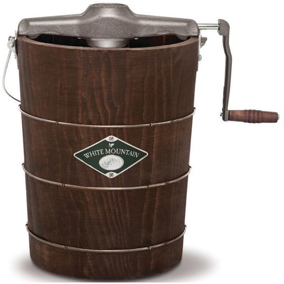 Sunbeam White Mountain Hand Cranked Manual Ice Cream Maker, 6 qt