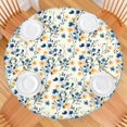 thumbnail image 2 of Pioneer Flower Floral Print Pattern Round Fitted Tablecloth with Elastic Edge,Dining Table Cover Waterproof,Outdoor Round Tablecloth for Camping,Dining,Indoor and Outdoor, 2 of 7