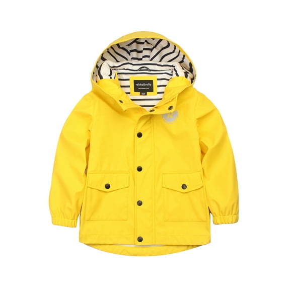 Rokka&Rolla Boys' Waterproof Rain Coats Rubberized Jackets, Sizes 4-12