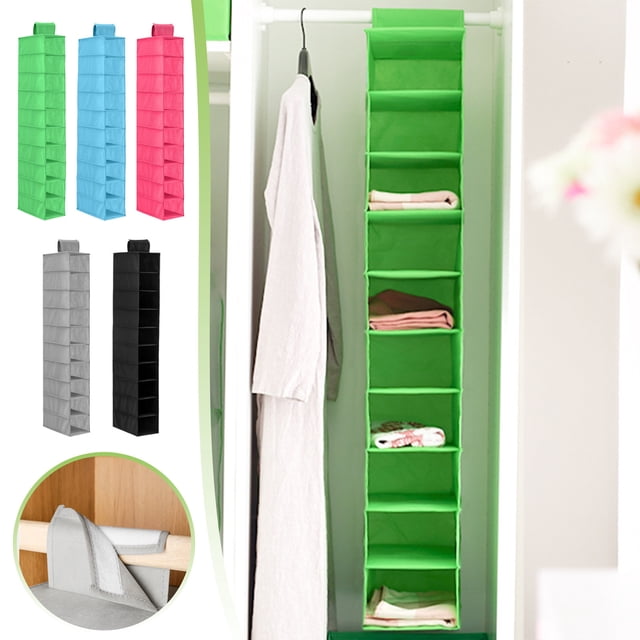 Xihbxyly Organizador Colgante de 10 Bolsillos, Tela No Tejida, Diseño Translúcido, Multiusos, Ahorra Espacio, Ideal para Zapatos, Bolsos, Ropa y Joyas, Beige y Negro, 120 X 30 X 15 Cm.