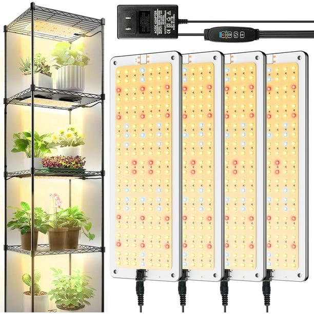Luces LED de cultivo VPCRT6 para estanterías, paquete de 4 unidades, espectro completo