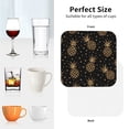 thumbnail image 6 of Pofeuu Gold Glitter Pineapples Print Coasters for Drinks, 4Pack PU Leather Coasters, Bar Drink Coasters for Tabletop Protection, Furniture from Damage-Square, 6 of 6