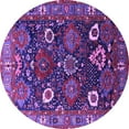 thumbnail image 1 of Ahgly Company Indoor Round Oriental Purple Industrial Area Rugs, 4' Round, 1 of 4