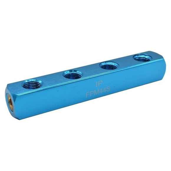 Interstate Pneumatics FPM44S Aluminum Rectangle Pencil Manifold 4 Way Outlet 1/4" NPT Female