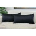 thumbnail image 3 of Aiking Home 12x24 Inches Faux Silk Rectangular Throw Pillow Cover, Zipper Closure, Black (Set of 2), 3 of 7