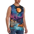 thumbnail image 2 of Balery Fantasy Cosmic Landscape Camisetas sin mangas para hombre, absorbe la humedad y protege contra el mal olor.-Medium, 2 of 7