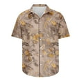 thumbnail image 5 of AHTJRT Stylish Men's Camouflage Print Button Down Short Sleeve Shirt Khaki S, 5 of 5