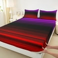thumbnail image 3 of jejeloiu Abstract Vintage Lines Bed Sheets,Geometric Striped Print King Sheets,Red Purple Black Sheet Set For Teens,Breathable Home Decor,4pcs, 3 of 7