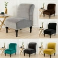 thumbnail image 7 of 2 Pack Stretch Armless Chair Covers Accent Chair Slipcovers Protector Modern Solid Velvet Slipper Chair Cover for Living Room (Silver), 7 of 7
