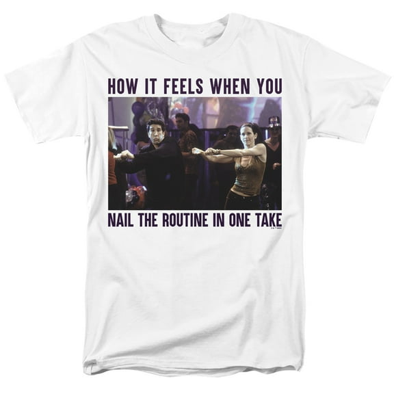 Friends Nail the Routine Unisex Adult T Shirt, White, Small