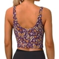 thumbnail image 3 of Haiem Buffalo Plaid and Butterflys Pattern Womens Sports Bra - U Neck Padded Low Impact Yoga Bra Workout Crop Top Gym Moisture-Wicking Workout Vest -Medium, 3 of 9