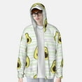 thumbnail image 4 of Goofa Avocado of a Hear Printed Women's UPF 50+ Sun Protection Hoodie Jacket Lightweight Long Sleeve Sun Shirt for Women with Pocket Hiking Outdoor-Small, 4 of 9