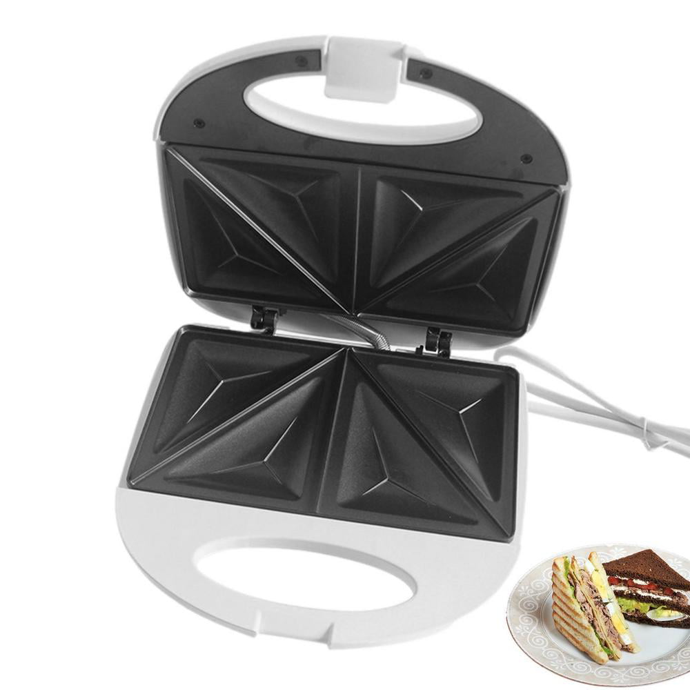 Sandwich Maker, 110V Commercial 2Pcs Sandwich Makers and Panini Presses  with Non-stick Plates, LED Indicator Lights Sandwich Toaster for Bakeries