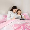thumbnail image 5 of Castle Fairy Initial A Twin Comforter Set (2pc): Kawaii Pink Bow, Bling Glitter Print, 5 of 8