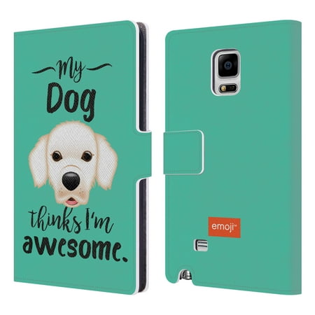 OFFICIAL EMOJI DOGS LEATHER BOOK WALLET CASE COVER FOR SAMSUNG PHONES
