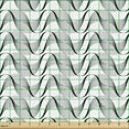 thumbnail image 2 of Geometric Fabric by the Yard Upholstery, Repetitive Pattern of Ornamental Curved Stripes on Plain Background, Decorative Fabric for DIY and Home Accents, White and Charcoal Grey by Ambesonne, 2 of 5