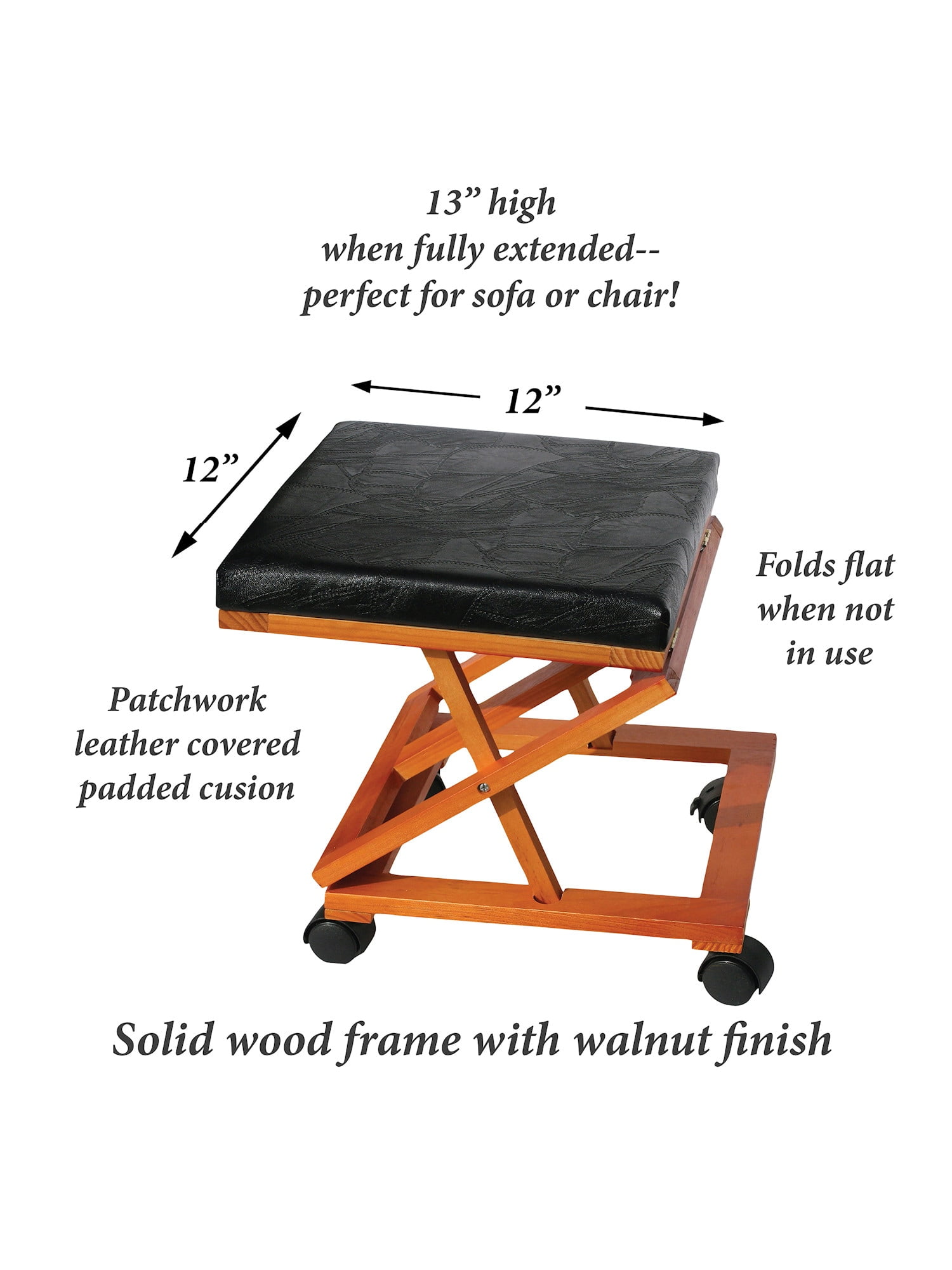 212 Main 5293 Adjustable Fold-A-Way Leather Foot Rest