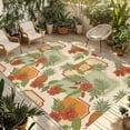 thumbnail image 2 of Outdoor Rug 3x5 ft Pineapple Outdoor Large Area Rug Non Slip Rubber Tropical Fruit Palm Leaves Front Door Mat RV Rug Camping Carpet Patio Outdoor Rugs for Backyard Balcony Deck Porch Indoor, 2 of 9