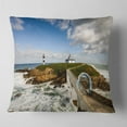 thumbnail image 2 of Designart Bright Illa Pancha Lighthouse - Seashore Photo Throw Pillow - 18x18, 2 of 5