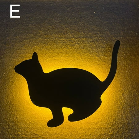 

Voice Light Sensor Switch Cat Night Light LED Projection Light Wall Lamp Silhouette Lights Animal Light Bedroom E