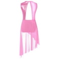 thumbnail image 4 of Miutii Kids Girls Ballet Leotard Skirted High-Low Hem Latin Modern Contemporary Ballroom Lyrical Dancewear Pink 16, 4 of 5