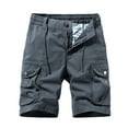 thumbnail image 2 of Nrmvnmi Men's Summer Fashion Solid Color Casual Shorts Multi-Pocket Cargo Shorts Father's Day Gifts For Dad ,4th of July Gifts for Men, 2 of 4