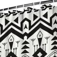 thumbnail image 4 of Small Stall Narrow Shower Curtain 36"W x 72"L – Tropical Bohemian Leaves, Mid-Century Abstract Boho Botanical Bathroom Decor, Vintage Floral Palm Leaf Pattern, Rustic Tribal Folk Style, 4 of 5
