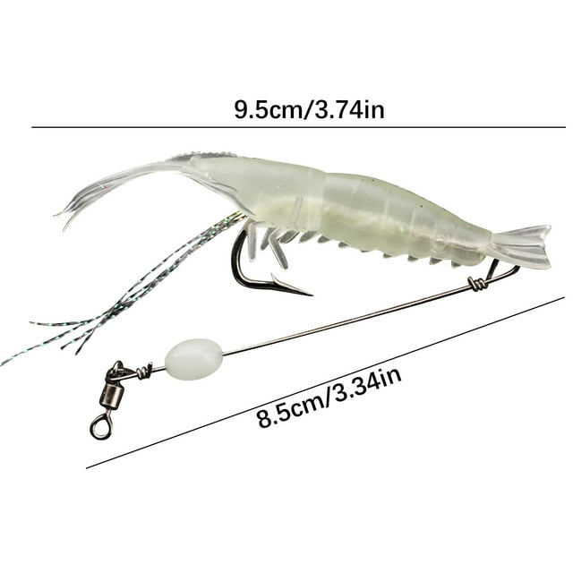 High Simulation Shrimp Soft Bait with Hook Fake Shrimp Fake Bait Bionics Shrimp Road Bait