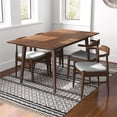 thumbnail image 6 of Dina Modern Solid Wood Walnut Dining Room & Kitchen Table and 4 Chair Set, 6 of 8