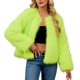 thumbnail image 2 of Chaqueta de abrigo cálida para mujer, de invierno, lisa, con cuello redondo, 2 of 9