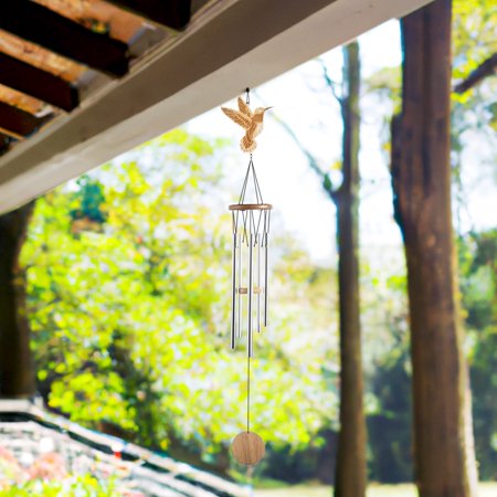 ICE ARMOR 34" Long Wood Shilhouette Hummingbird Wind Chime Garden Patio Decoration