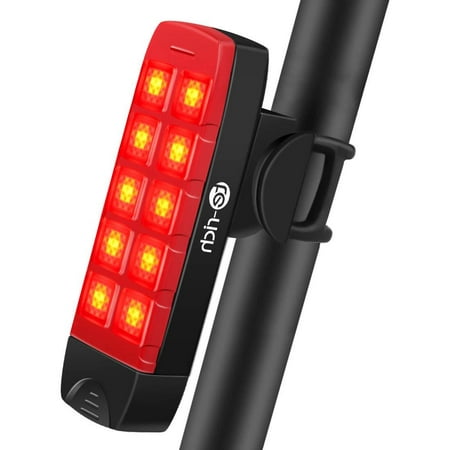 Rechargeable Bicycle Taillight, Te-Rich LED Rear Bike Light Red Flashing Back Light, 6 Modes, Water Resistant, Quick Release Cycling Safety Accessories Fit on Road/Mountain/Kid Bikes, Helmet, (Best Road Bike Backpack)
