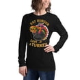 thumbnail image 2 of Happy Thanksgiving Unisex Long Sleeve Tee, Eat Burger Save A Turkey (Black, M), 2 of 2