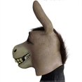 thumbnail image 3 of Shrek Donkey Mask, Halloween Novelty Deluxe Costume Party Cosplay Latex Animal Head Adult, Poor Mouth Donkey Animal Mask Big Mouth Donkey Head Cover V, 3 of 5