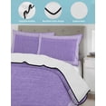 thumbnail image 4 of Quilts Twin XL Size, Purple Geometric Soft Comforter Bedding Set for Bed, White Greek Key Design Burlap Modern Art Lightweight Quilted Bedspread with Pillow Cover(2 Pieces) for All Season, 68x98 Inch, 4 of 6