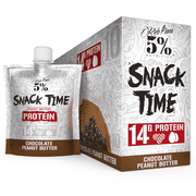 5% Nutrition Rich Piana Snack Time, High Protein Squeezable Pouches, Peanut & Egg White Blend - 10Ct (Chocolate Peanut Butter)