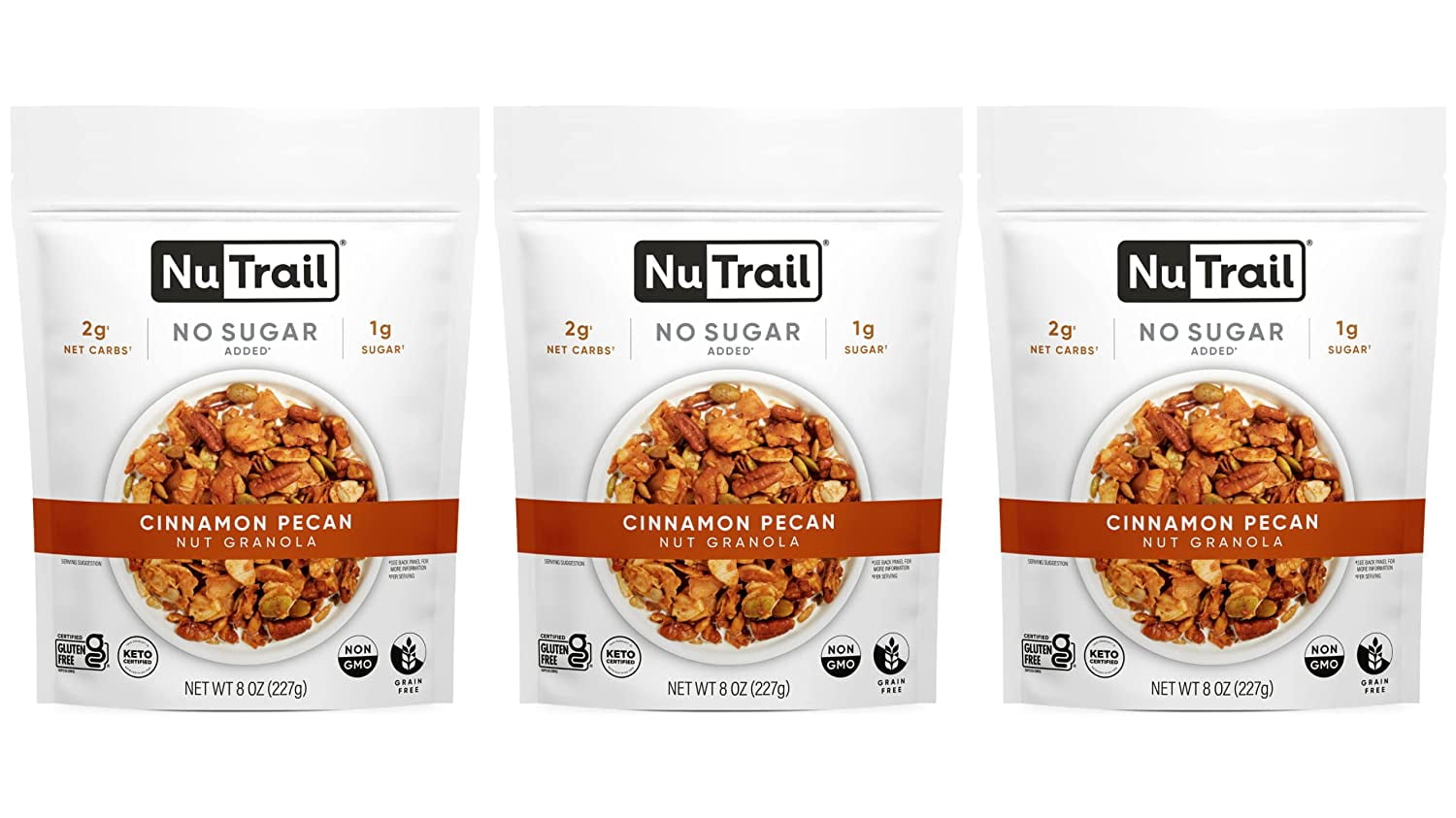 NuTrail Nut Granola, Cinnamon Pecan, No Sugar Added, Gluten Free, Grain