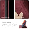 thumbnail image 6 of iPhone 12 Pro Max Case, Dteck Leather Flip Wallet Case with RFID Blocking Card Slot Magnetic Closure Folio Phone Case for Apple iPhone 12 Pro Max 6.7 inch 2020, Red, 6 of 10