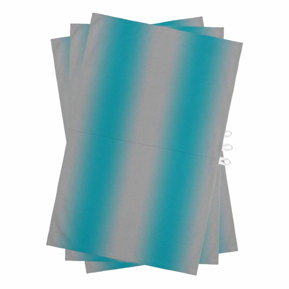 Turquoise Ombre Kitchen Towels Set of 3, Water Absorbent Dish Towel, Grey Modern Art Farmhouse Decorative Hand Towels - Quick Drying Cloth for Cooking Baking, 18x28 Inch