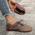 thumbnail image 6 of Xfvqtps Womens Casual Shoes Flat Lace up Vintage Leather Slip on Loafer Comfortable Slip Resistant Sole Brown, 6 of 9